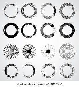 Abstract Elegant Wreath. Vector Design. Collection of Floral Circles. Decorative Elements. 
