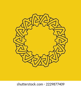 abstract elegant yellow black circle pattern frame