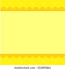 Abstract elegant yellow Christmas frame. Vector illustration.
