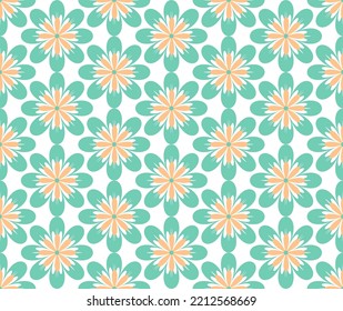 Abstract ElegantM Medium Flowers Botanical Cute Ornament Illustration Vector Seamless Pattern with Soft Color Combination Suitable for Print Textile, Fashionable Wrapping Paper and Decoration 