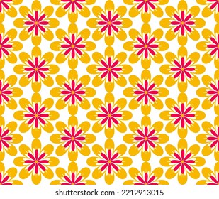 Abstract ElegantM Medium Flowers Botanical Cute Ornament Illustration Vector Seamless Pattern with Soft Color Combination Suitable for Print Textile, Fashionable Wrapping Paper and Decoration 