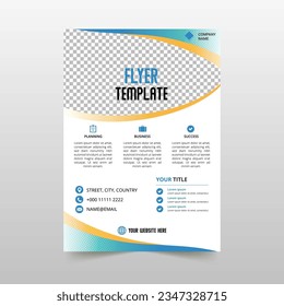 Resumen La elegante plantilla de volante curvo azul con puntos se puede usar para diseños de negocios, presentaciones o cualquier diseño adecuado.