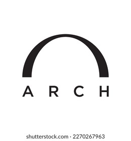 Elemento abstracto del logotipo del vector de línea de arco, para la construcción de puertas, ventanas, edificios y arquitectura.