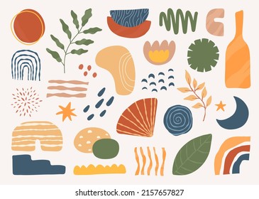 Abstract element boho shape. Hand drawn doodle element. contemporary decor vector illustration.