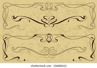 Abstract element from the bound lines in style art-nouveau