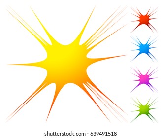 Abstract element. circular, radial distorted design element. colorful abstract graphics
