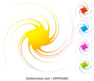 Abstract element. circular, radial distorted design element. colorful abstract graphics