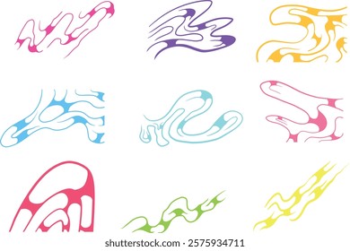 Abstract Element Collection Set Line Art