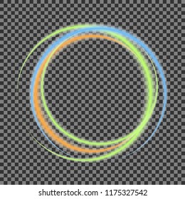 Abstract element of colored lines on a dark background in the form of a ball