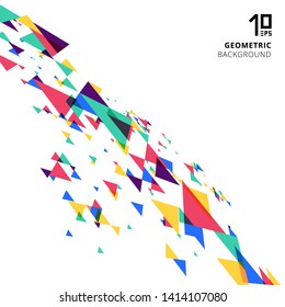 Abstract element colorful and creative modern geometric overlapping triangles perspective on white background. Vector illustration