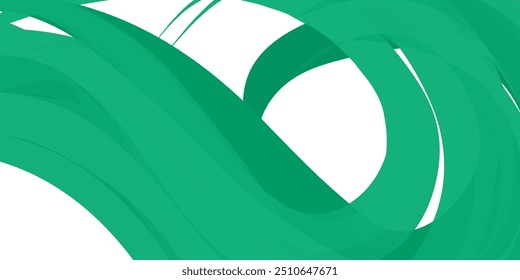 Elemento abstracto con patrón curvo en verde sin fondo