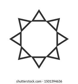 The Abstract element David star out of triangles. Stock vector illustration isolated on white background.