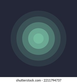 An abstract element depicting a radial pulsation, a source of pain, or a sound wave. Vector illustration.