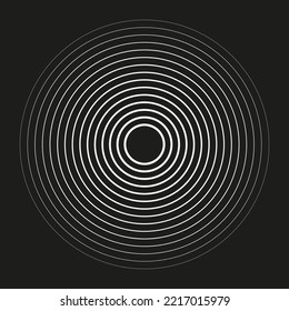 An abstract element depicting a radial pulsation, a source of pain, or a sound wave. Vector illustration.