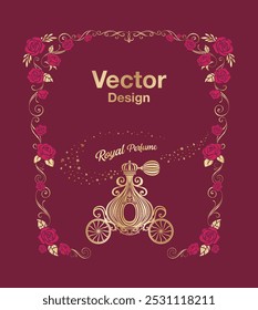 abstrakte Element Design Kunst Blume Blume botanische Schönheit Dekoration schöne antike Rahmen klassischen Wagen schöne rosa süße Label elegant