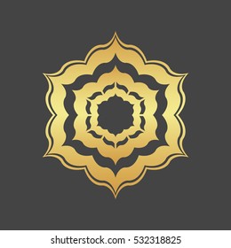 Abstract element for design, gold  decoration, frame.