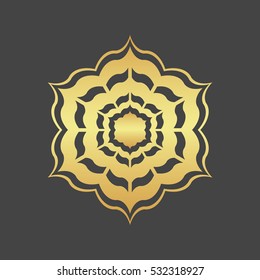 Abstract element for design, gold  decoration, frame.