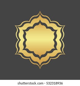 Abstract element for design, gold  decoration, frame.