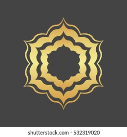 Abstract element for design, gold  decoration, frame.