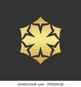 Abstract element for design, gold  decoration.
