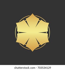 Abstract element for design, gold  decoration.