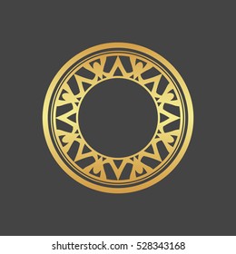 Abstract element for design, gold flower, star, mandala, decoration.