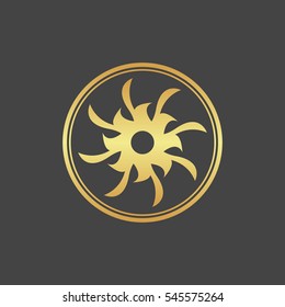 Abstract element for design, gold star, decoration.