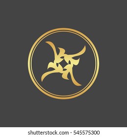 Abstract element for design, gold star, decoration.