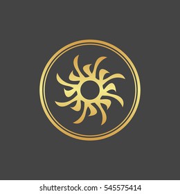 Abstract element for design, gold star, decoration.