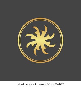 Abstract element for design, gold star, decoration.