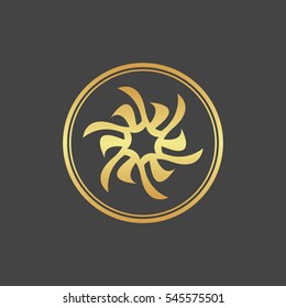 Abstract element for design, gold star, decoration.