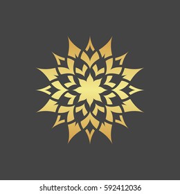 Abstract element for design, gold star, decoration.