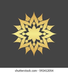 Abstract element for design, gold star, decoration.