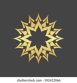 Abstract element for design, gold star, decoration.