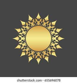 Abstract element for design. Gold star. Decoration.