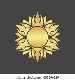 Abstract element for design. Gold star. Decoration.