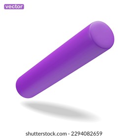 Abstract element for design. Minimalistic geometric figure with gradient. Isolated cylindrical object in motion. 3d render vector illustration.