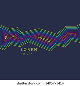 Abstract element with dynamic lines. Vector illustration in flat minimalistic style