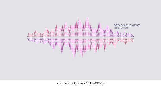 Abstract element with dynamic particles. Vector illustration in flat minimalistic style