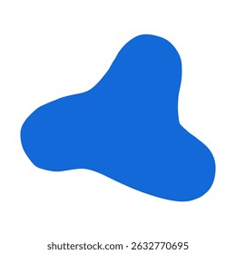 Abstract element of figure in children's doodle style blue color on white background