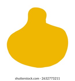 Abstract element of figure in children's doodle style yellow color on white background