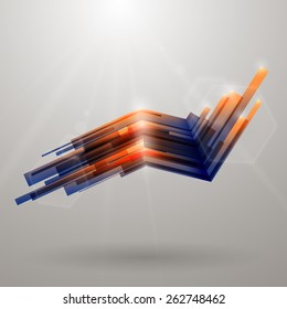 Abstract element forming by stripes