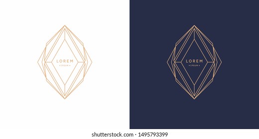 Abstract element with gold lines. Vector illustration in flat minimalistic style