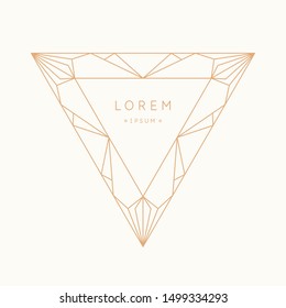 Abstract element with gold lines. Vector illustration in flat minimalistic style