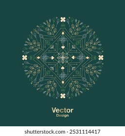 abstract element green flower floral leaf botanic simple modern art beauty circle fresh element design invitation deco beautiful plentiful massing voluminous vitality dynamic