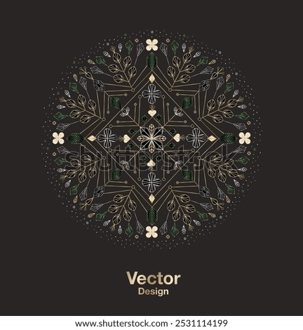 abstract element green flower floral leaf botanic simple modern art beauty circle fresh element design invitation deco beautiful plentiful massing voluminous vitality dynamic  