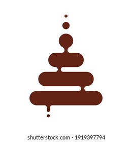 Abstract element or logo in a minimalist style. Confectionery concept, chocolate fountain 