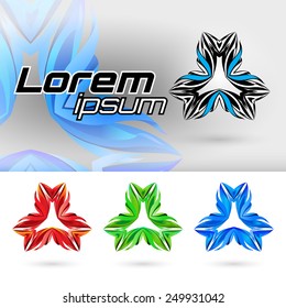 Abstract  element or logo red green and blue. Illustration