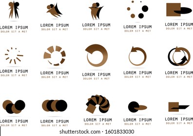 Abstract Element Logo Set. Circle Vector Isolated On White.Abstract Element Logo For Company And Business Symbol,Tech Icon And Element Design.Creative Icons For Corporate Logo.Abstract Circle Template