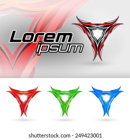 Abstract  element or logotype red green and blue. Illustration